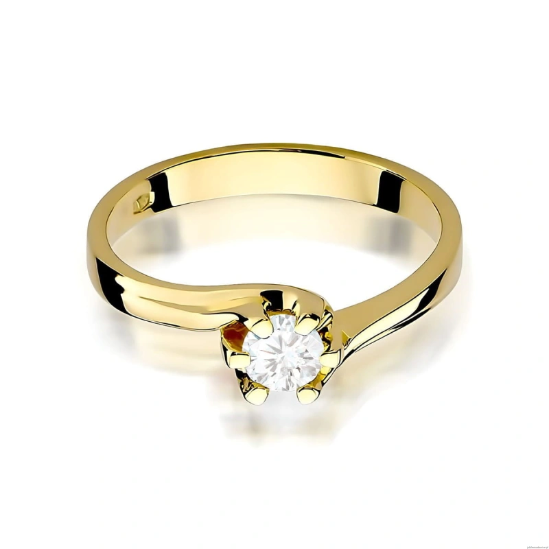 Pierścionek W0163 Diament 0,30ct Żółte złoto 375