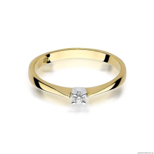 Pierścionek W0175 Diament 0,03ct Żółte złoto 375