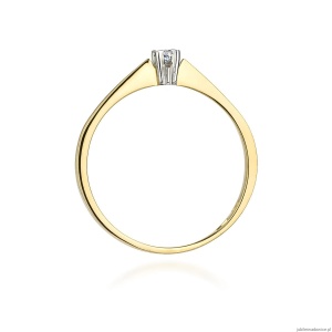 Pierścionek W0175 Diament 0,03ct Żółte złoto 375