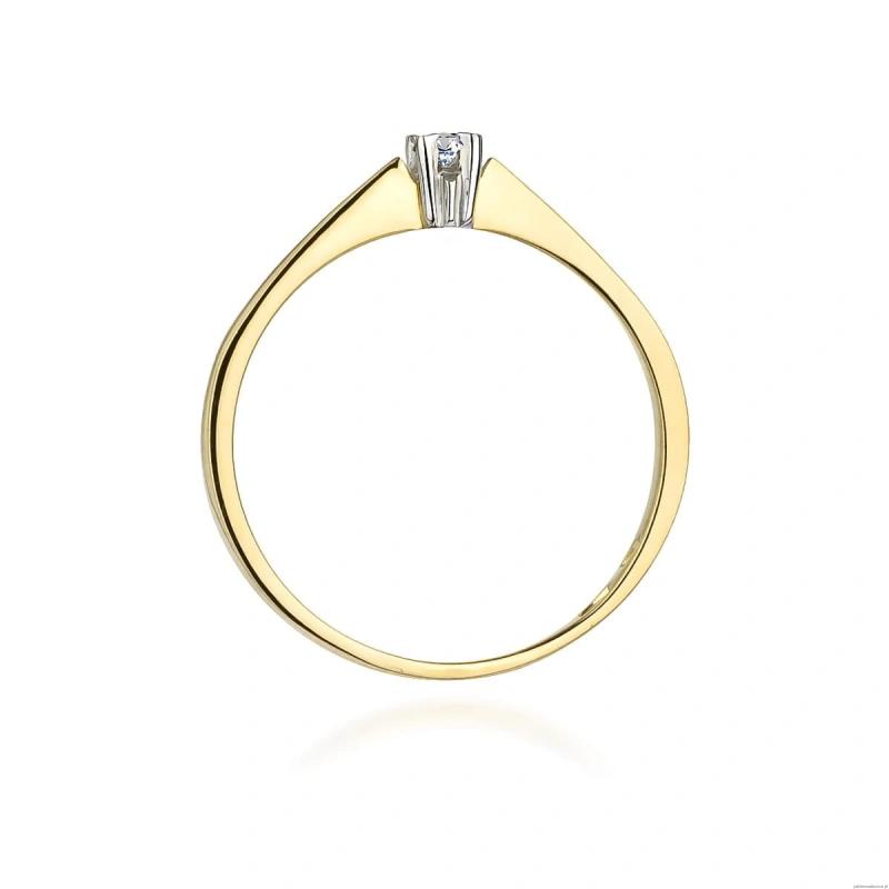 Pierścionek W0175 Diament 0,03ct Żółte złoto 375