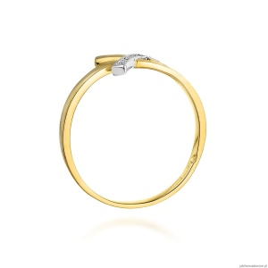 Pierścionek W0179 z diamentami Żółte złoto 375