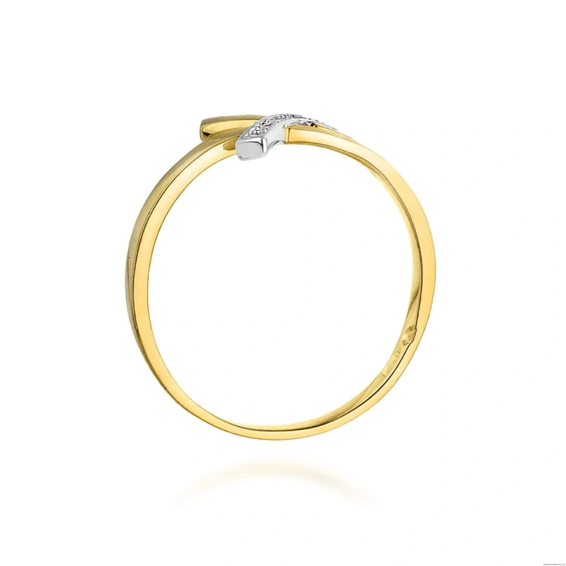 Pierścionek W0179 z diamentami Żółte złoto 375