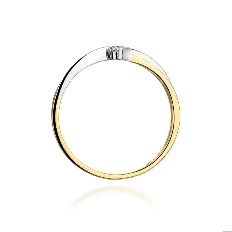Pierścionek W0181 Diament 0,04ct Żółte złoto 375
