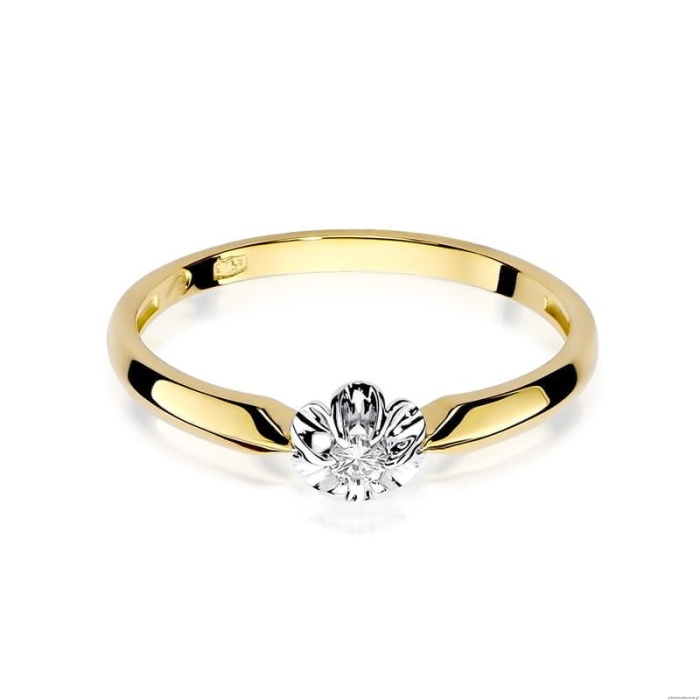Pierścionek W0187 Diament 0,04ct Żółte złoto 375