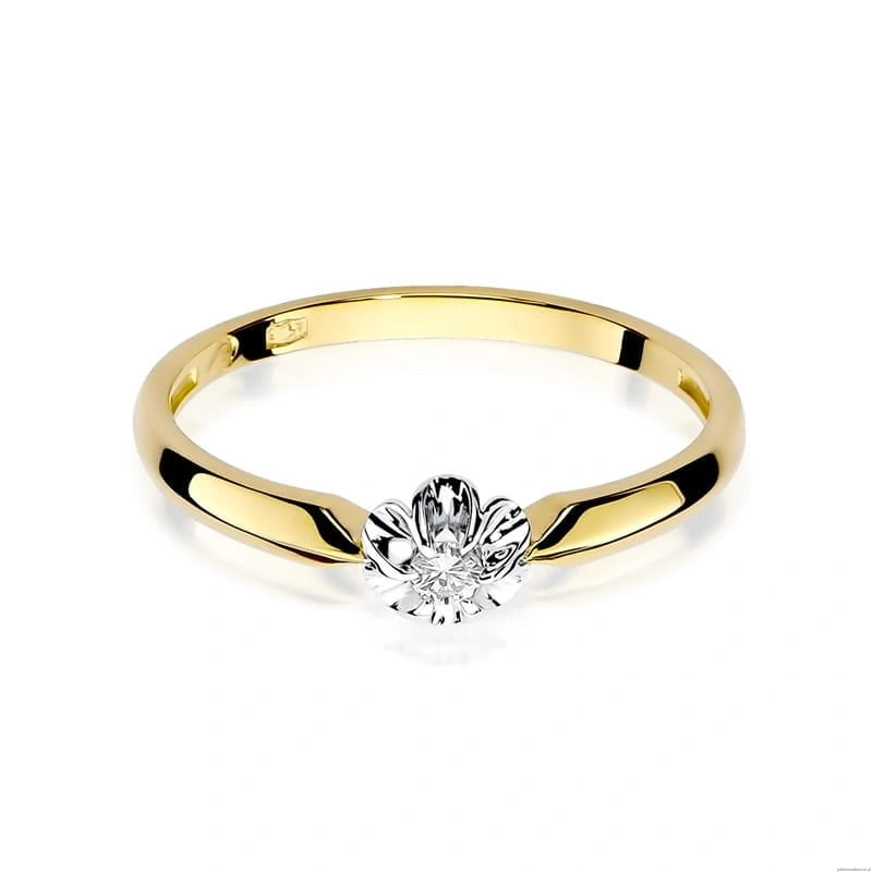 Pierścionek W0187 Diament 0,04ct Żółte złoto 375