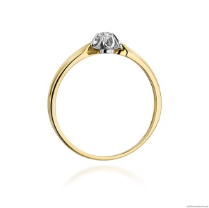 Pierścionek W0187 Diament 0,04ct Żółte złoto 375