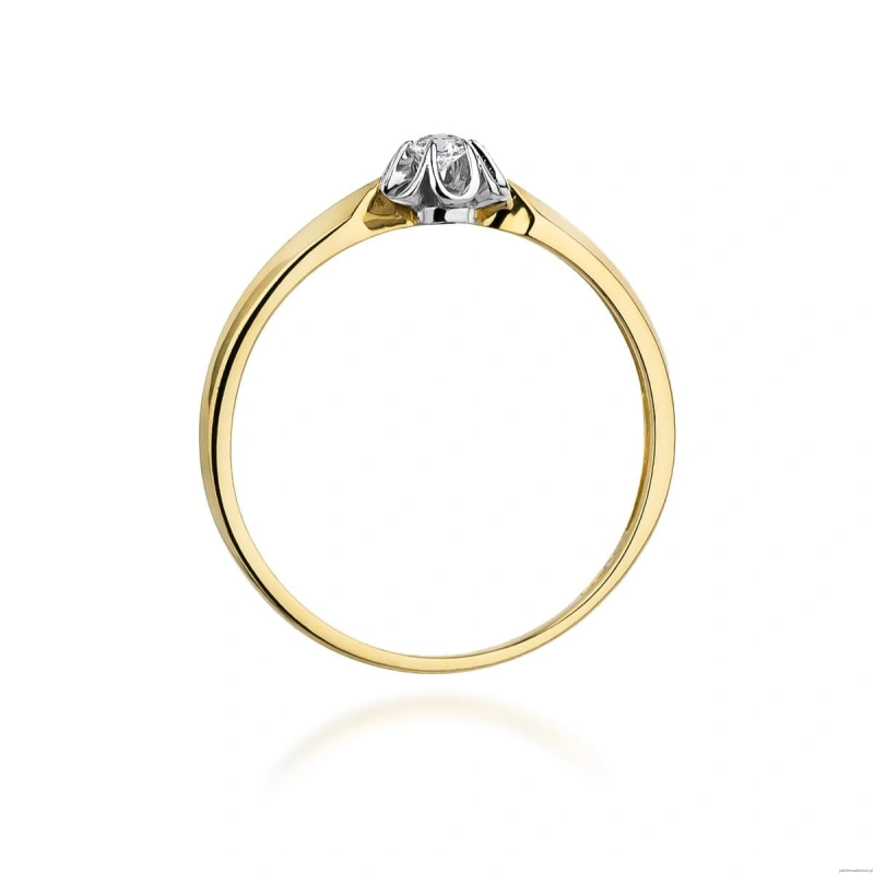 Pierścionek W0187 Diament 0,04ct Żółte złoto 375
