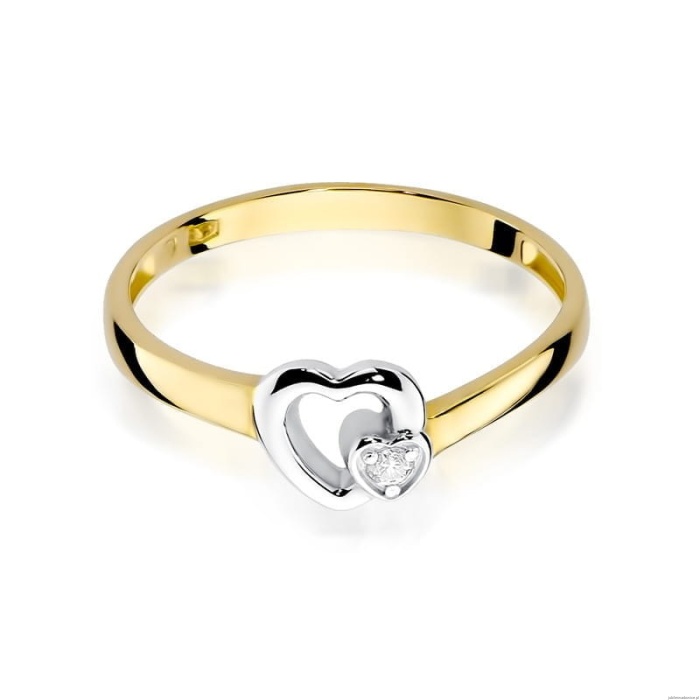 Pierścionek W0188 Diament 0,02ct Żółte złoto 375