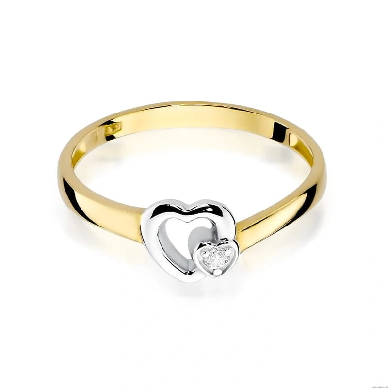 Pierścionek W0188 Diament 0,02ct Żółte złoto 375