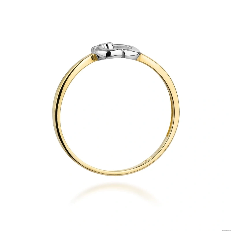 Pierścionek W0188 Diament 0,02ct Żółte złoto 375