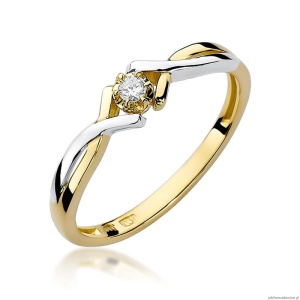 Pierścionek W0190 Diament 0,04ct Żółte złoto 375