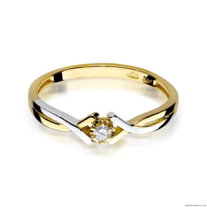 Pierścionek W0190 Diament 0,04ct Żółte złoto 375