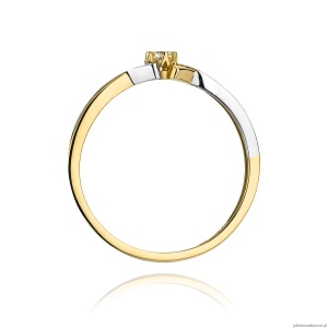 Pierścionek W0190 Diament 0,04ct Żółte złoto 375