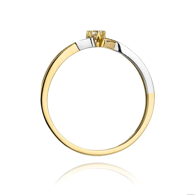 Pierścionek W0190 Diament 0,04ct Żółte złoto 375