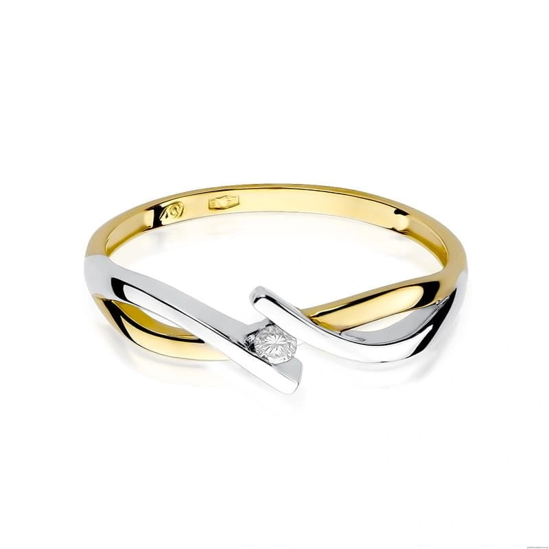 Pierścionek W0191 Diament 0,04ct Żółte złoto 375