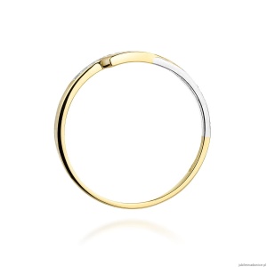 Pierścionek W0196 z diamentami Żółte złoto 375