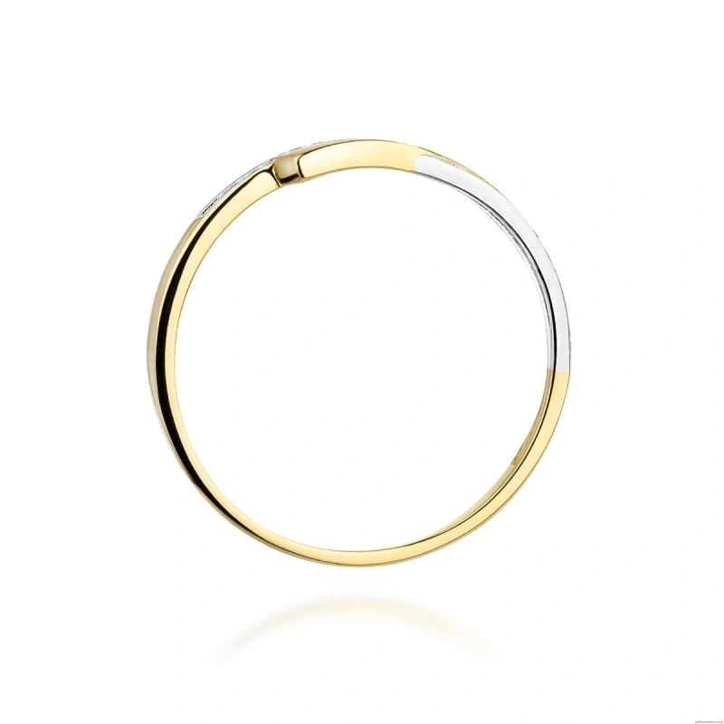 Pierścionek W0196 z diamentami Żółte złoto 375
