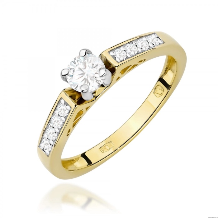 Pierścionek W0198 Diament 0,30ct Żółte złoto 375