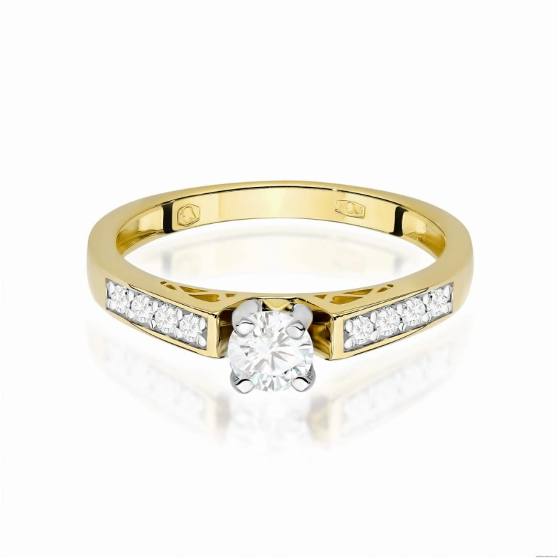 Pierścionek W0198 Diament 0,30ct Żółte złoto 375