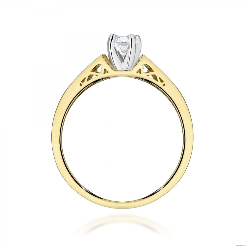 Pierścionek W0198 Diament 0,30ct Żółte złoto 375