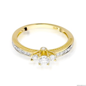 Pierścionek W0199 Diament 0,20ct Żółte złoto 375