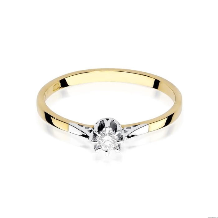 Pierścionek W0209 Diament 0,08ct Żółte złoto 375