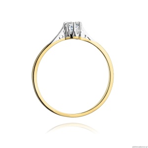 Pierścionek W0209 Diament 0,08ct Żółte złoto 375