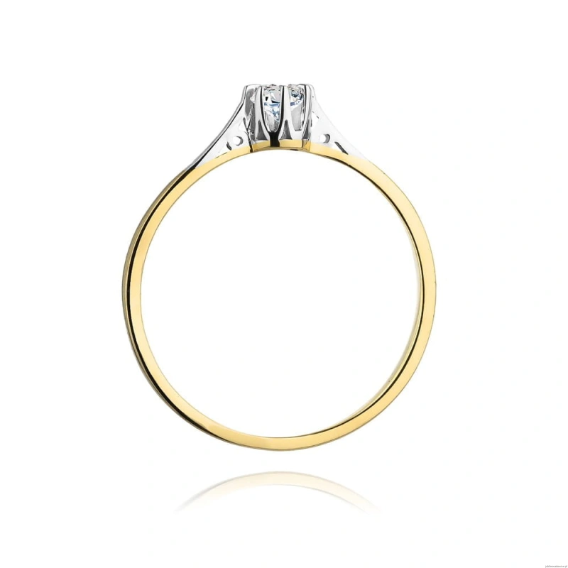 Pierścionek W0209 Diament 0,08ct Żółte złoto 375