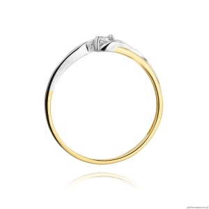 Pierścionek W0211 Diament 0,08ct Żółte złoto 375