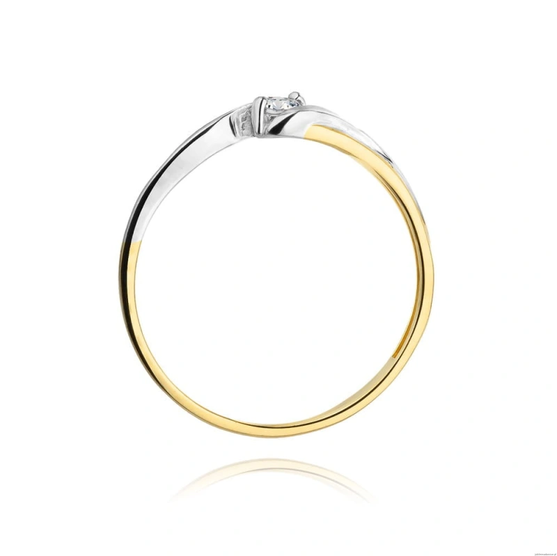 Pierścionek W0211 Diament 0,08ct Żółte złoto 375
