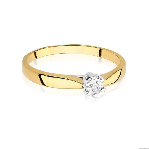 Pierścionek W0222T Diament 0,01ct Żółte złoto 375