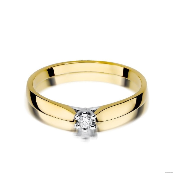 Pierścionek W0222 Diament 0,04ct Żółte złoto 375