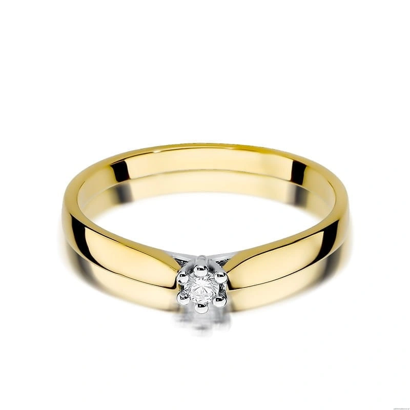 Pierścionek W0222 Diament 0,04ct Żółte złoto 375