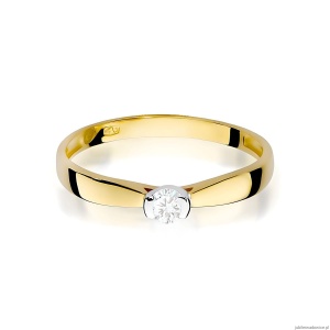 Pierścionek W0223 Diament 0,08ct Żółte złoto 375