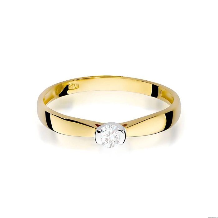 Pierścionek W0223 Diament 0,08ct Żółte złoto 375