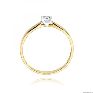 Pierścionek W0223 Diament 0,08ct Żółte złoto 375