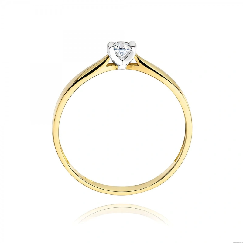 Pierścionek W0223 Diament 0,08ct Żółte złoto 375