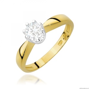 Pierścionek W0228 Diament 0,30ct Żółte złoto 375