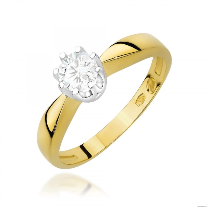Pierścionek W0228 Diament 0,30ct Żółte złoto 375