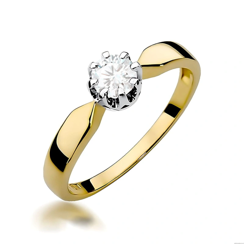 Pierścionek W0228 Diament 0,40ct Żółte złoto 375
