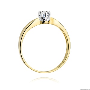 Pierścionek W0228 Diament 0,40ct Żółte złoto 375