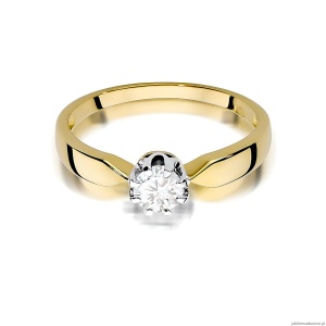 Pierścionek W0228 Diament 0,40ct Żółte złoto 375