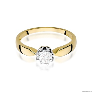 Pierścionek W0228 Diament 0,50ct Żółte złoto 375