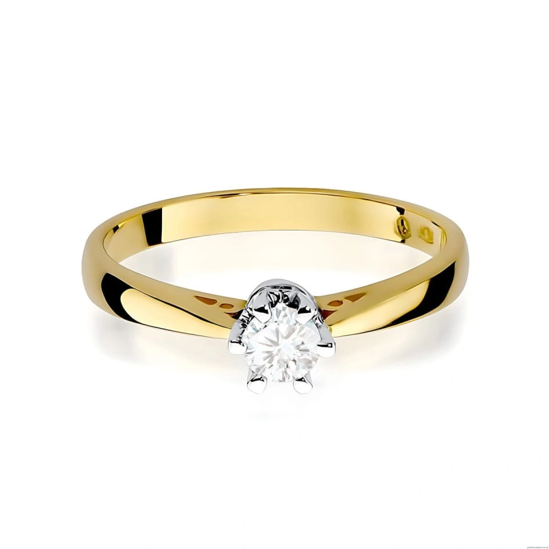 Pierścionek W0234 Diament 0,30ct Żółte złoto 375