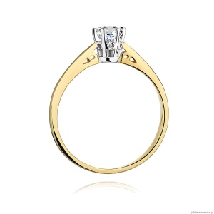 Pierścionek W0234 Diament 0,30ct Żółte złoto 375