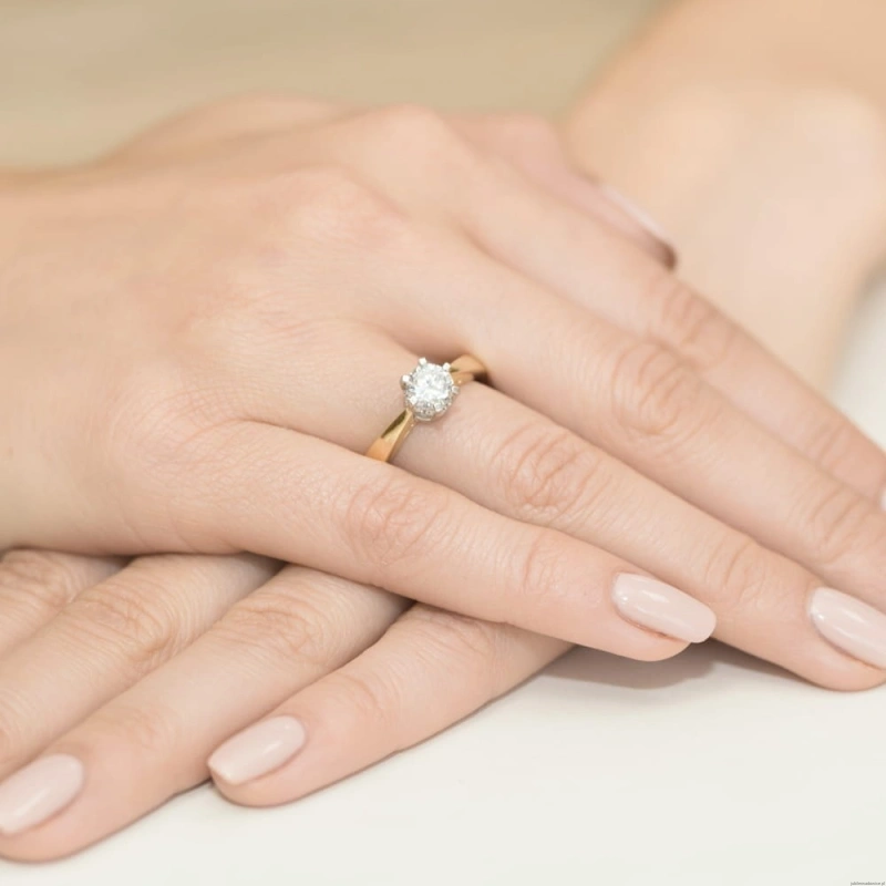 Pierścionek W0234 Diament 1,00ct Żółte złoto 375