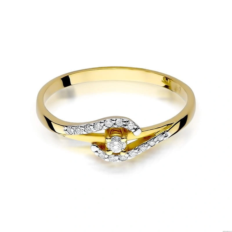 Pierścionek W0237 Diament 0,04ct Żółte złoto 375