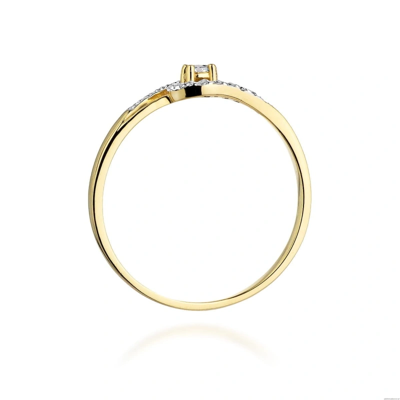 Pierścionek W0237 Diament 0,04ct Żółte złoto 375