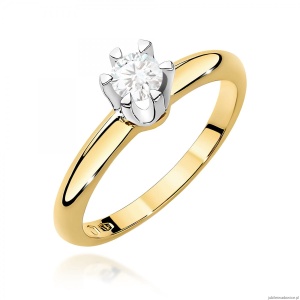 Pierścionek W0267 Diament 0,30ct Żółte złoto 375