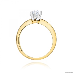 Pierścionek W0267 Diament 0,30ct Żółte złoto 375